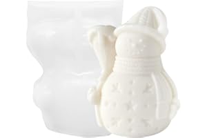ZAKVOOR Christmas Snowman Candle Silicone Molds Resin Casting Mould for DIY Candle Making Polymer Clay Craft Plaster
