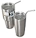 4 Bent Stainless Steel Straws for Yeti 30 oz & 20 oz Tumbler Cups - 18/8 Food Grade