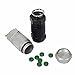 Douper High Capacity Aluminum Keychain Pill Fob Waterproof Pill Holders Outdoor Airtight Matches Container Time Capsule Pack of 2 (1 White + 1 Black)