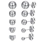 MDFUN 5 Pairs of Surgical Stainless Steel Ball Stud