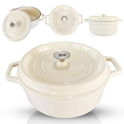 6 Quart Enameled Cast Iron Dutch Oven Pot with Lid Round Enamel