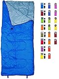 REVALCAMP Lightweight Blue Sleeping Bag Indoor & Outdoor use. Great for Kids, Youth & Adults. Ultralight and Compact Bags are Perfect for Hiking, Backpacking, Camping & Travel.