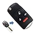 KEMANI Uncut Blank Flip Remote Key Case Fob Shell Folding Fob 4 Buttons for Honda Accord Civic Pilot With Button Pad