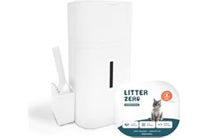 PETSNOLOGY Litter Zero Premium Cat Litter Disposal System, White, Smart Waste Management Bin with Standard Refill, 7-Layer Odor Lock Technology, Made in Korea (1)