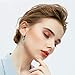 Sterling Silver Round Cubic Zirconia Crescent Moon & Star Dangle Earrings Star Jewelry for Women Mom