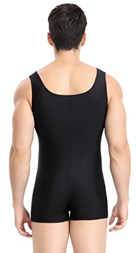 Speerise Speerise Adult Lycra Spandex Short Tank Unitard Dancewear Biketard, XXL, Black - Thumbnail 3