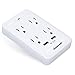 DEWENWILS 4 Plug Outlet Adapter Multi Plug Wall Outlet Extender Surge Protector with Dual USB Ports, Lightweight Extra Outlet Adapter for Home Office Travel, 1080 Joules, ETL Certified - White