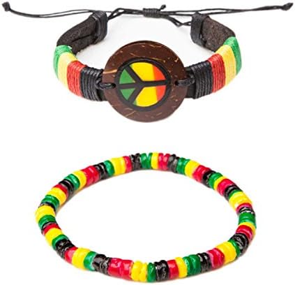 Barbra Collection Rasta Shell Bracelet (2 Sets)