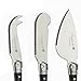 Laguiole By FlyingColors Butter Knife Spreader Cheese Knife Set, with Wooden Gift Holder, 3 Pieces (Black)