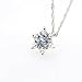 Dolland Women Vintage Blue Crystal Snowflake Zircon Flower Silver Pendants Necklaces Jewelry,Dark Blue
