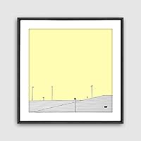 Framed Canvas Wall Art Geometric Building Canvas Prints Home Artwork Decoration for Living Room,Bedroom - 16x16 inches