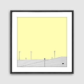 Framed Canvas Wall Art Geometric Building Canvas Prints Home Artwork Decoration for Living Room,Bedroom - 16x16 inches