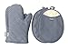 Honla Pot Holders and Oven Mitts Gloves with Silicone Printed,2 Hot Pads and 2 Potholders Set,4 Piece Heat Resistant Kitchen Linens Set for Cooking,Baking,Grilling,Barbecue,Gray