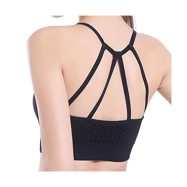 Strappy-Yoga-Bra-PaddedGym-Bra-Athletic-Top-Sports-Bra-Activewear-Low-Impact-Workout-Black-Grey-Red-Pink