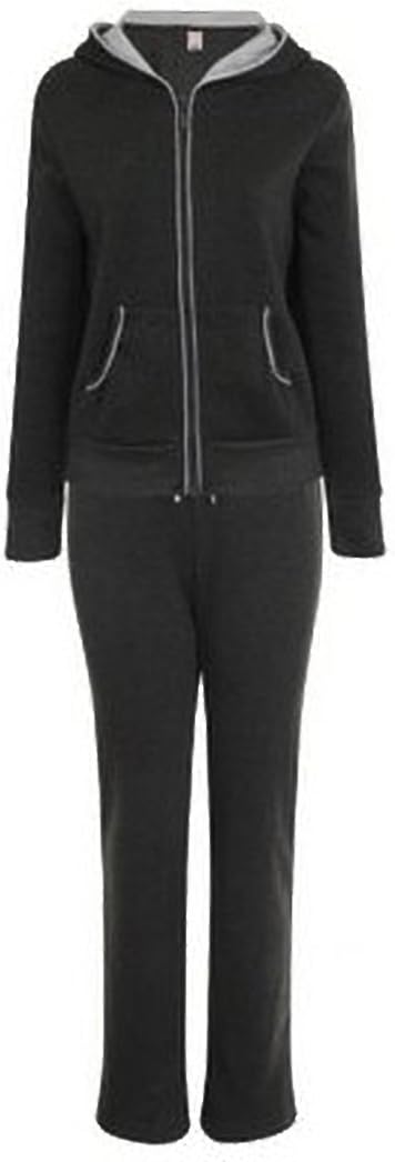 USA Ladies Lounge Jogging Sports Hooded Fleece Lined Pant Tracksuit Set