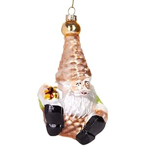 Grappige dwerg kerstbal – Handgeschilderd glas – 12 cm