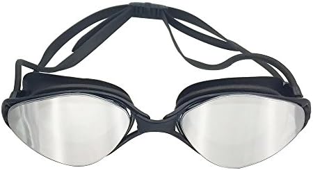 iGopeaks UV Swimming Goggles - Mirror Coated Lenses - No Leaking - Anti-Fog - Shatterproof - UV Protection - Triathlon Swim Gear for Adult Sphere Men Women Youth - Black