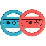 AmazonBasics Steering Wheel for Nintendo Switch - Blue/Red (2 Pack)