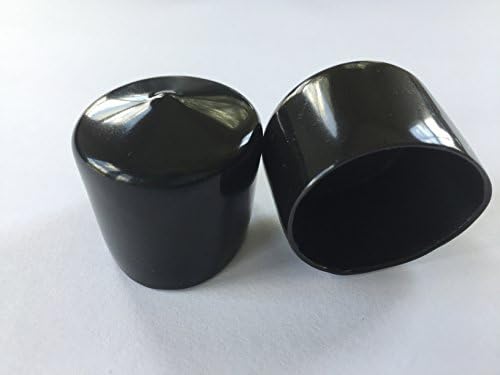 Vinyl Round Pipe End Cap Cover Black Rubber Plastic Tube Hub Caps - Strechable - Superior Quality - Made in USA (1.5" O.D and 1.0" Inside Height - 8 Caps)