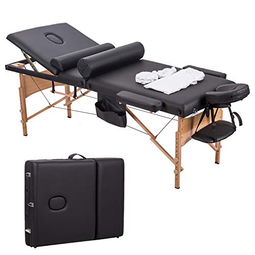 Massage Table Massage Bed Spa Bed Heigh Adjustable 3 Fold 84 Inch