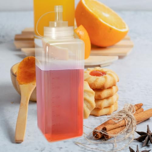 Hohopeti Paquete Botellas de Plástico Botellas Exprimibles | Rellenables Exprimibles Dispensador para Salsa de Chili Aceite Glaseado y Otros Condimentos