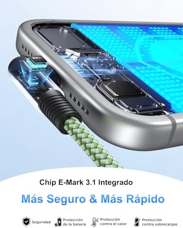Cabo de carregamento rápido USB C, 3 pacotes 2M USB C para USB C PD3.0 Cabo de nylon USB tipo C 90 graus para iPhone 17 Pro Max Air 16 15, Galaxy S25 S24, iPad, MacBook, Pixel 10 9