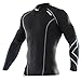2XU Men's Elite Compression Long Sleeve Top (Black/Steel, Small)