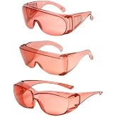 Calabria Unisex Fitover Safety Glasses with Tinted Lenses | Fit Over Eyeglasses | Blue Light &amp; UV Protection Glasses