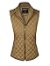makeitmint Women's Basic Solid Quilted Padding Jacket Vest w/Pockets Medium YJV0002_Camel