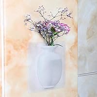 IronBuddy Silicone Flower Vase Samll Removable Self-Adhesive Wall Mount Vase for Wedding Festival Party Home Office Decoration