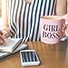 Girl Boss Pink Coffee Mug - Celebrate & Empower The Inspirational Women In your Life - The Perfect Novelty, Funny Christmas Or Birthday Gift Idea For Her - 11oz Ceramic - Comes In Cute Pink Gift Box