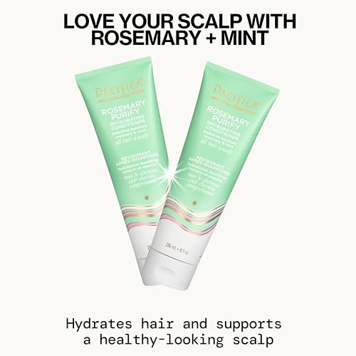 PACIFICA CONDITIONER – ROSEMARY PURIFY INVIGORATING CONDITIONER WITH HYDRATING JOJOBA & COOLING MINT FOR BALANCED MOISTURE, SULFATE-FREE, VEGAN & CRUELTY-FREE, 8 OZ