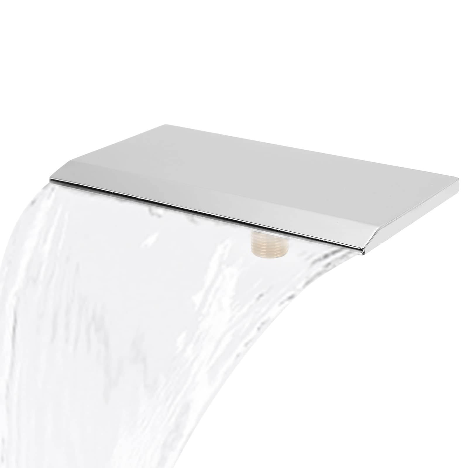 Hapivida Stainless Steel Waterfall Blade Cascade, Silver Finish G1/2 External Thread Pond Waterfall with Large Outlet for Garden Pools and Outdoor Features, 19cm