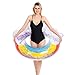 JOYIN Inflatable Rainbow Pool Float - Fun Beach Floaties Pool Tube Swim Party Toys Decorations, Rainbow Pool Raft Lounger with Glitters for Adults Kids