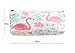 Cute Fruit and Flamingo Canvas Pencil Bag Holder Pen Case Stationery Makeup Cosmetic Pouch Bag with Zipper, Set of 3