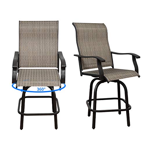 5 PC Swivel Bar Outdoor Stools Bar, Height Swivel Patio Chairs, All