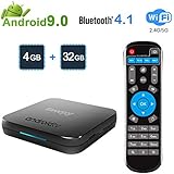 Sawpy KM9 Android 9.0 tv Box 4GB RAM LPDDR4 + 32GB ROM Smart Network Set Top Box 2.4GHz/5GHz WiFi 4.1 Bluetooth 4K Smart TV Box Quad core ARM Cortex-A53 CPU