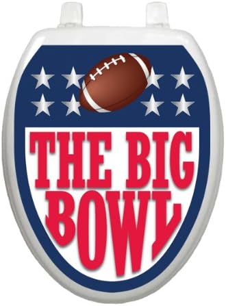 The Big Bowl Football TT-0008-O Elongated Whimsical Blue Cover Bathroom