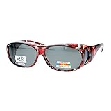 Polarized Sunglasses Fit Over Glasses Oval Rectangular OTG Anti-Glare Red