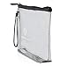 Clear Travel Bag with Heavy Duty Transparent Plastic Pouch, Zipper & Carry Strap - Water Resistant Great for Day Trips, Beach, Pool or Sporting Events. Stands Up for Easy Loading – Black Trim (CTBMSB)