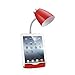 Simple Designs LD1002-RED Gooseneck Organizer Desk Lamp with iPad Tablet Stand Book Holder, Red