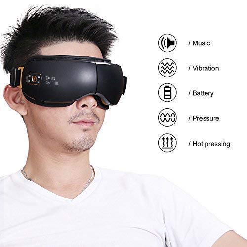 Ojos dispositivo de masaje eléctrica Reduzca Ojo oscuros anillos, calor/música y aire Compresión Tres modos Ojo Cuidado Mejora el Dormir