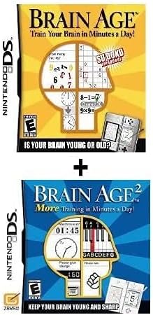 (2) Games - Brain Age Part 1 and 2 Bundle For Nintendo DS. Train Your Brain!