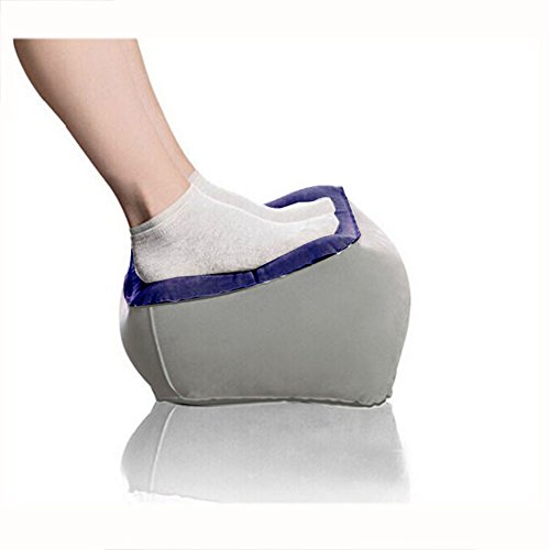 Giveme5 Inflatable Foot Rest Pillow Cushion Ottomans for Home Office & Travel, Leg Up Footrest Home Relax Reduce DVT Risk on Flights (Only Foot Rest-Blue)