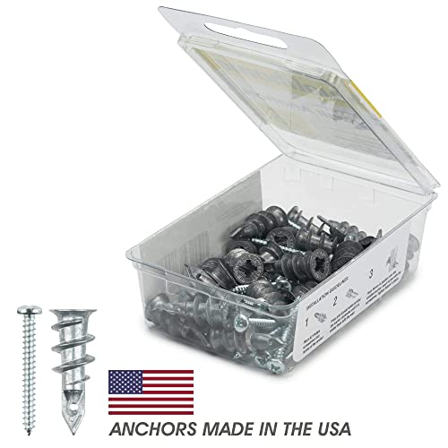 Small Mini 6 Zinc Self Drilling Drywall Anchors with Screws Kit