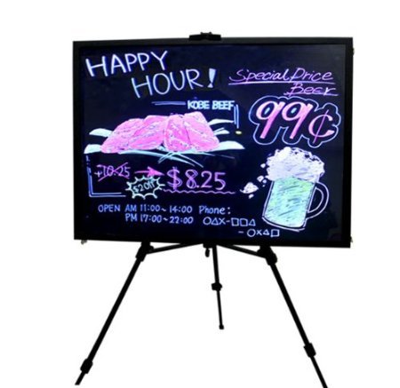 LED Illuminated Writing Erasable Message Board with Scratch Proof Panel and Accessories (Small 16"x24")