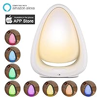 YUEBO Smart Night Light, Dimmable Baby Night Lights Smart WiFi Table Lamp Works with Alexa Touch Control, Multi-Color Bedside lamp (Type_A)