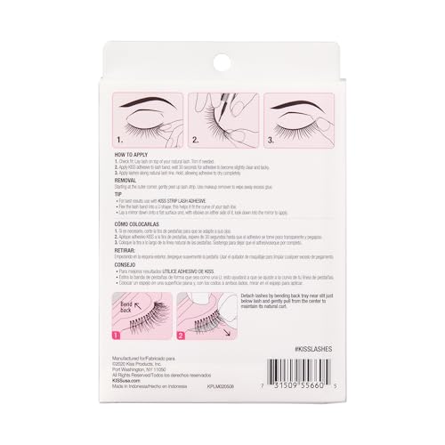 KISS So Wispy, False Eyelashes, 'Style #11', 12mm, Includes 5 Pairs Of Lashes, Easy to Apply, Reusable Lash Clusters