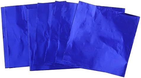 Higere Approx.100Pcs Square Foil Paper Candy Chocolate Lolly Wrapper Package(Dark Blue)