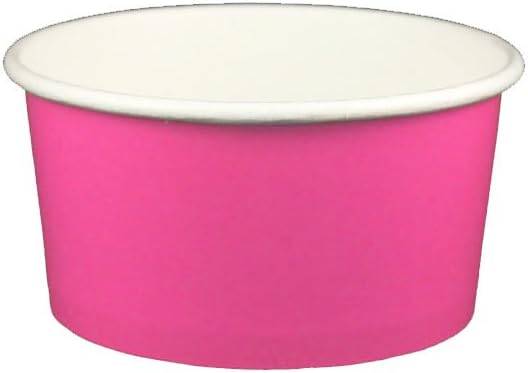 Yocup 6 oz. Solid Pink Paper Ice Cream/Frozen Dessert Cup - 50 ct